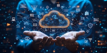 Cloud icon with blue background